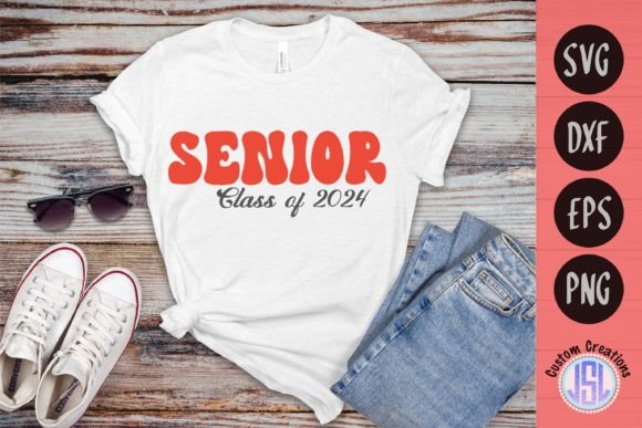 Retro Senior 2024 Graphics for Crafts
