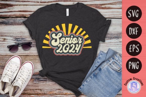 Retro Sunrise Senior 2024 Graphics for Crafts